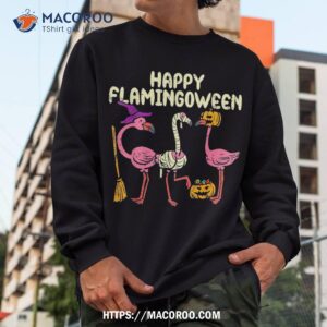 happy flamingoween witch pumpkin mummy flamingo halloween shirt halloween skull sweatshirt