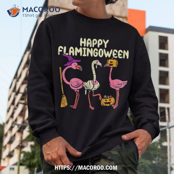 Happy Flamingoween Witch Pumpkin Mummy Flamingo Halloween Shirt, Halloween Skull