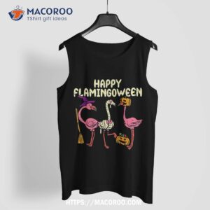 happy flamingoween witch pumpkin mummy flamingo halloween shirt halloween skull tank top