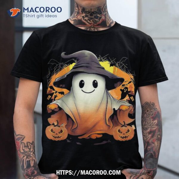 Happy Halloween Cute Ghost Bat & Pumpkin Shirt, Spooky Gifts