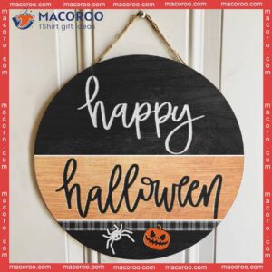 Happy Halloween Door Hanger, Front Sign, Welcome Fall Decor, Pumpkin Spider