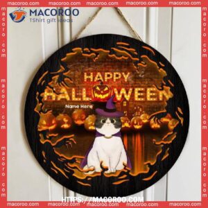 Happy Halloween, Orange Scary Light, Personalized Cat Halloween Wooden Signs, Diy Halloween Treats