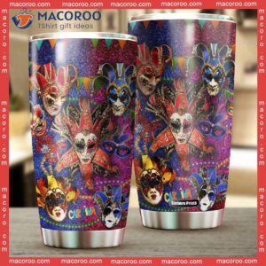 happy mardi gras aloha stainless steel tumbler 2