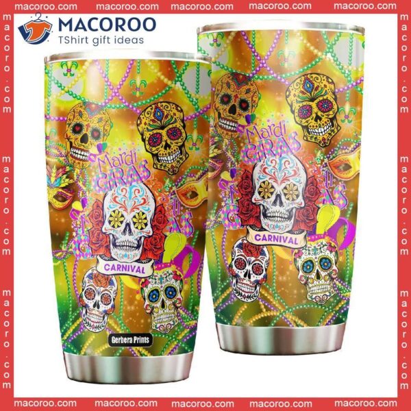 Happy Mardi Gras Carnival Stainless Steel Tumbler