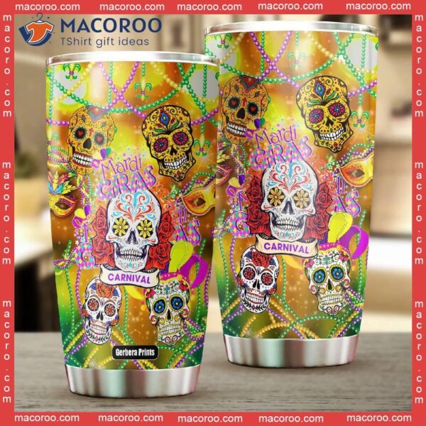 Happy Mardi Gras Carnival Stainless Steel Tumbler