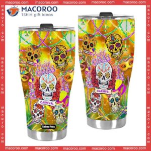 happy mardi gras carnival stainless steel tumbler 2