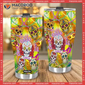 happy mardi gras carnival stainless steel tumbler 3