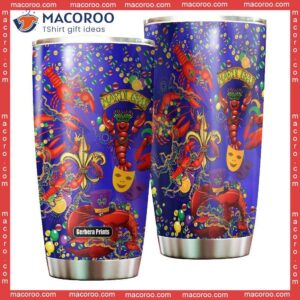 happy mardi gras shrimps lobster funny stainless steel tumbler 0