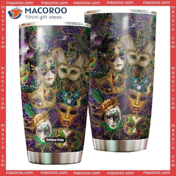 Happy Mardi Gras Stainless Steel Tumbler