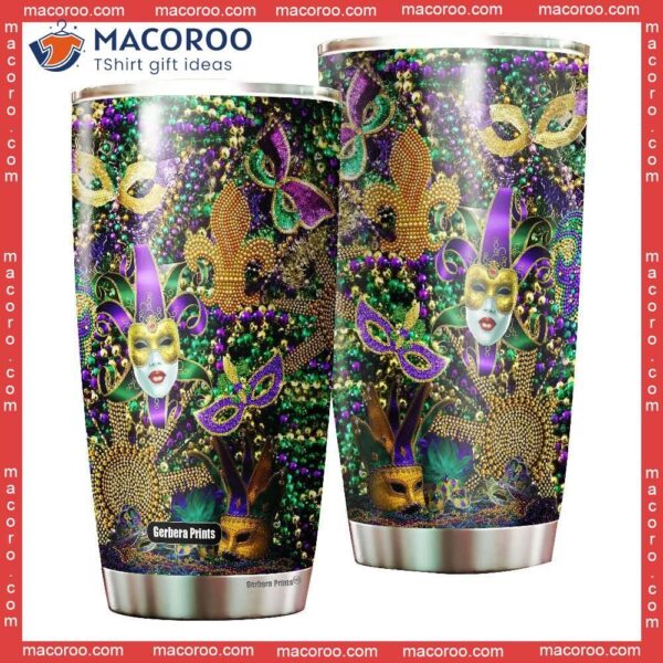 Happy Mardi Gras Stainless Steel Tumbler