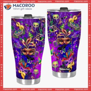 happy mardi gras stainless steel tumbler 1