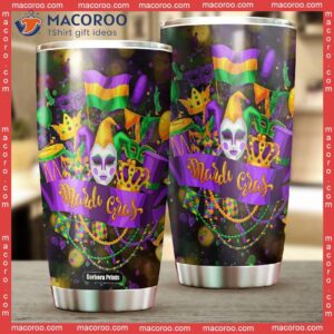 happy mardi gras stainless steel tumbler 1 4