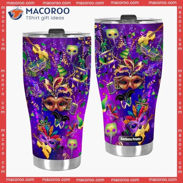 Happy Mardi Gras Stainless Steel Tumbler