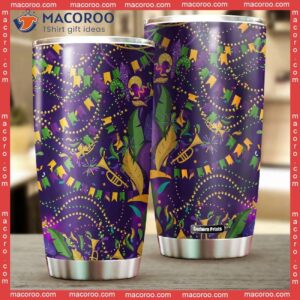 happy mardi gras stainless steel tumbler 2 1