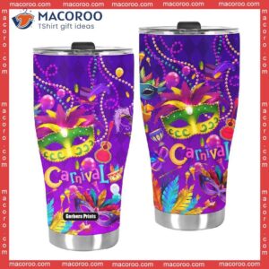 happy mardi gras stainless steel tumbler 2 3