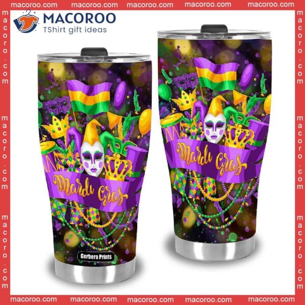 Happy Mardi Gras Stainless Steel Tumbler