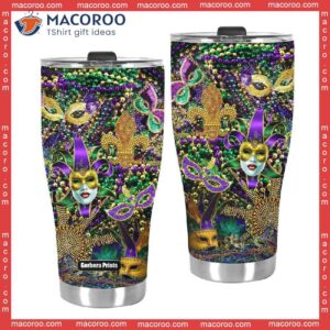 happy mardi gras stainless steel tumbler 2 5