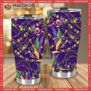 happy mardi gras stainless steel tumbler 3 1