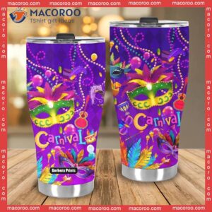 happy mardi gras stainless steel tumbler 3 3