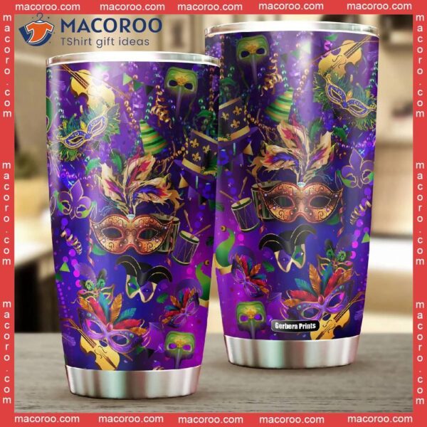 Happy Mardi Gras Stainless Steel Tumbler