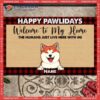 Happy Pawlidays Front Door Mat,christmas Welcome To Our Home Personalized Doormat, Gifts For Pet Lovers