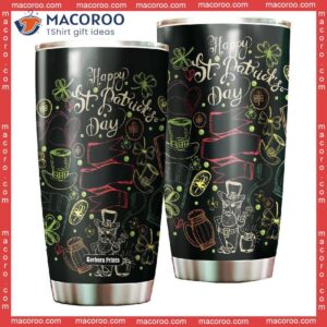 happy st patrick day outline stainless steel tumbler 0