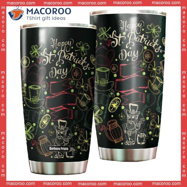 Happy St Patrick Day Outline Stainless Steel Tumbler