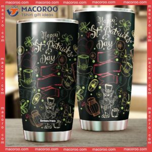 happy st patrick day outline stainless steel tumbler 1