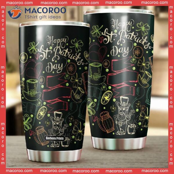 Happy St Patrick Day Outline Stainless Steel Tumbler