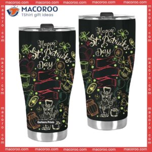 happy st patrick day outline stainless steel tumbler 2