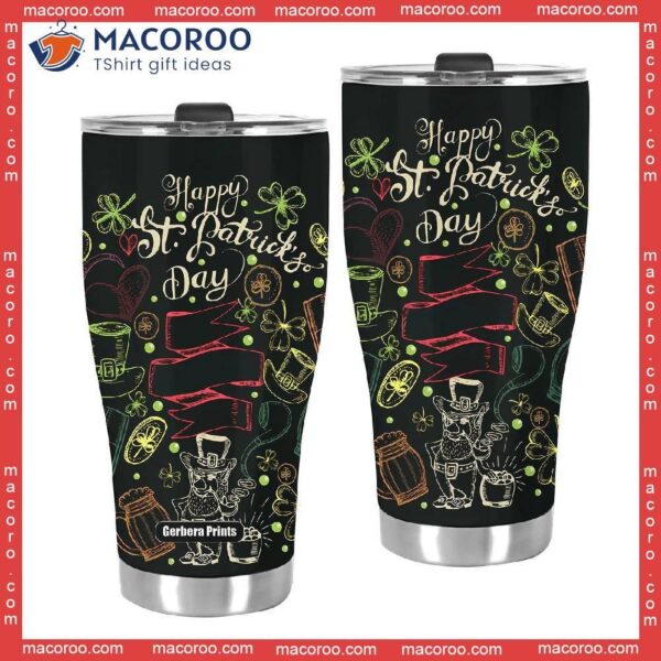 Happy St Patrick Day Outline Stainless Steel Tumbler