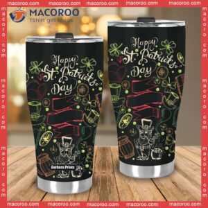 happy st patrick day outline stainless steel tumbler 3