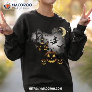 haunted house shirt flying witch jack o lantern sweatshirt 2