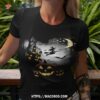 Haunted House Shirt – Flying Witch Jack O Lantern