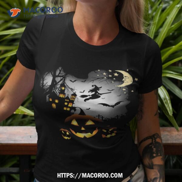 Haunted House Shirt – Flying Witch Jack O Lantern