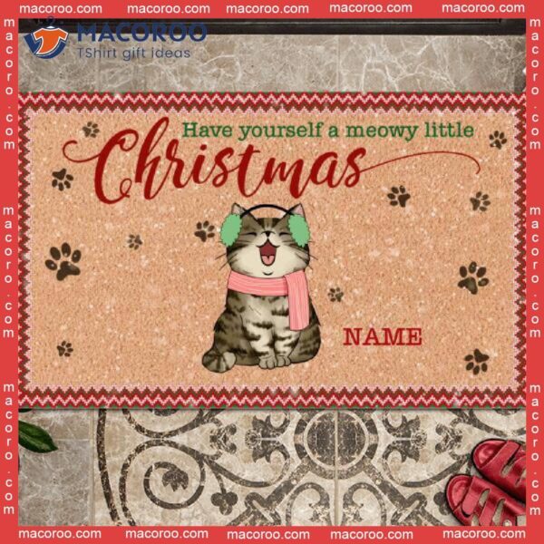 Have Yourself A Meowy Little Christmas Front Door Mat, Gifts For Cat Lovers,christmas Personalized Doormat