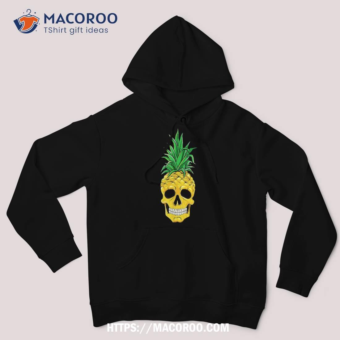 Hawaiian Pineapple Skull Summer Halloween Costume Goth Shirt Spooky Scary Skeletons Hoodie