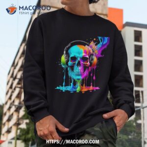 headphone skull shirt skeleton head sweatshirt