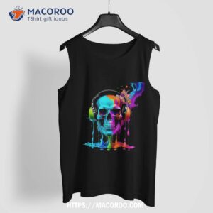 headphone skull shirt skeleton head tank top