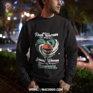 heart diamonds real women love basketball smart women love the miami hurricanes shirt sweatshirt