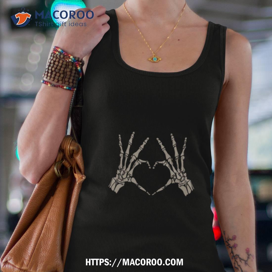 Heart Hand Bones Love Symbol Funny Skull Costume Halloween Skeleton Shirt Heart Hand Bones Love Symbol Funny Skull Costume Halloween Skeleton Shirt
