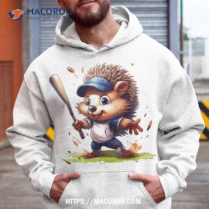 hedgehog playing baseball funny player boys girls shirt good gift ideas for dad hoodie