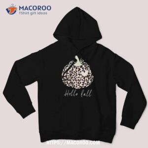 hello fall animal print leopard heart pumpkin halloween shirt hoodie