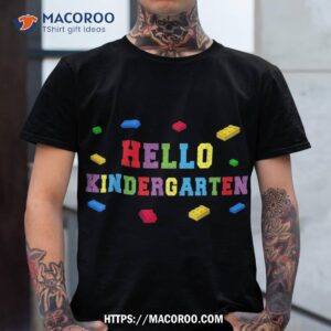 Hello Kindergarten Shirt For Master Builder Building Bricks, Halloween Teacher Gifts