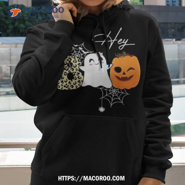 Hey Boo Cute Ghost Pumpkin Face Halloween Shirt