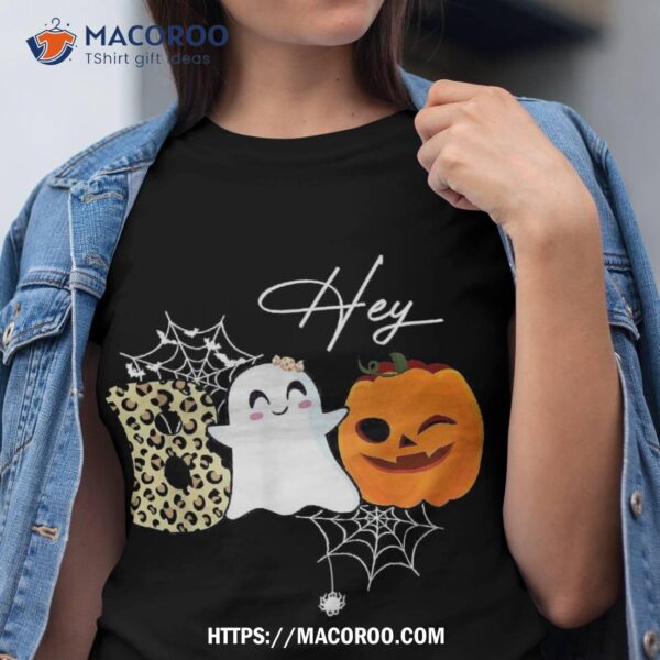 Hey Boo Cute Ghost Pumpkin Face Halloween Shirt