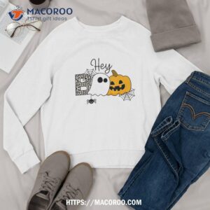 hey boo halloween cute ghost leopard pumpkin teachers shirt sweatshirt