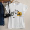 Hey Boo Halloween Cute Ghost Leopard Pumpkin Teachers Shirt