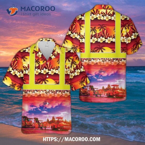 Highway Construction Tropical Hawaiian Shirt