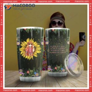 Hippie Girl Sunflower Stainless Steel Tumbler